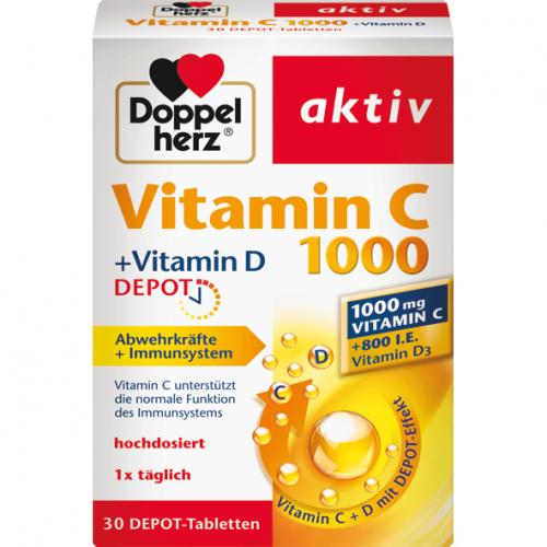 Doppelherz Vitamin C 1000 + Vitamin D 30 Tabletten